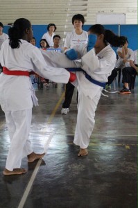 St. George's High School participants in action during the kumite event